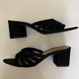 Black Block Heel Sandals